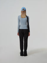 FLOWER EMBROIDERY TWO TONE LONG SLEEVE (2 COLOR) (6682310082678)