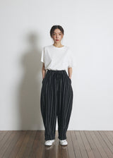 DOTTED-STRIPE BALLOON SWEAT PANTS (Black) / ドットストライプバルーンスウェットパンツ