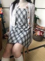 レイヤードロマンティックチェッカービスチェドレス