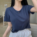 デイリーラベルセミクロップショートスリーブTシャツ