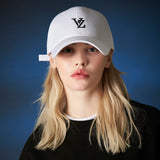 3D Monogram logo over fit ball cap WHITE