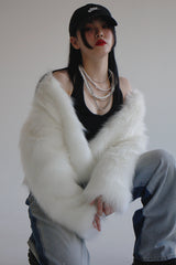 ホワイトファージャケット/white fur jacket