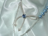 Blue Ribbon Chain Necklace