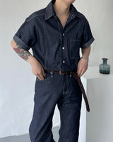 ノンフェードリネンショートスリーブシャツ/MG516 Non-Fade Linen Short-Sleeved Shirt (2 colors)