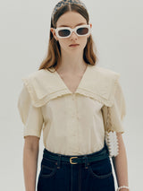 ダブルフリルブラウス / Double frill blouse - White