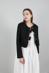 ツイードリボンジャケット / Tweed Ribbon Jacket Black