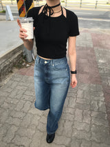 Side line over denim