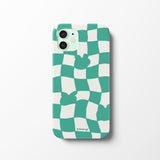Checkerboard Green Iphone Bumper case (6674347065462)