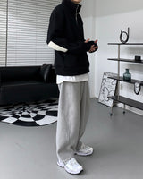 レザーパッチセミジップアップ/MT leather patch semi zip-up (3 colors)