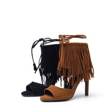 Tassel Ankle Heel(Black)