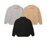 カラーボタンオーバーニット/Collar button over knit_3color