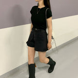 [Bellide made] Premium Slim Span Embroider Tee