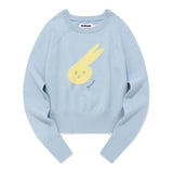 WITTY BUNNY FACE POINT KNIT [LIGHT BLUE]