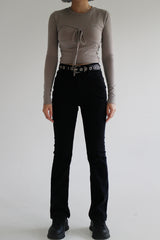 スリップブラックデニムパンツ/no.2330 slip black denim pants