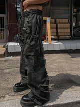 (UNISEX) ダメージカーゴストリングカーゴパンツ