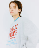 チケットマシンタイポスウェットシャツ/THICKET MACHINE TYPO SWEATSHIRT-WHITE MELANGE