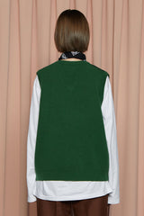 GRAPHIC KNIT VEST / GREEN