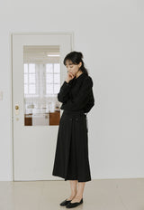ボタンスカート / button skirt black