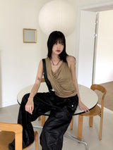 Cotyl Unfoot Wrap Shirring Draping Sleeveless Sleeveless