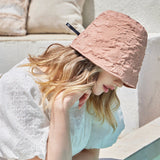 Embo longlabel drop bucket hat Pink