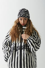 BSR2223FWJK008 STRIPE LOGO PADDING JUMPER WHITE BLACK