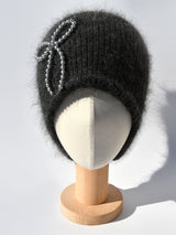 Dark Grey Ribbon Beanie