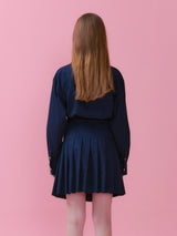 GOLD BUTTON POINT PLEATS WRAP ONEPIECE_NAVY (6612504641654)