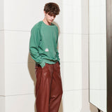 [UNISEX] FLORRA DEMAGE SWEATSHIRT, FOREST GREEN (6632601387126)