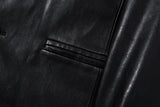 エッセンシャルブレザーレザージャケット/Essential Blazer Leather Jacket J23 Black