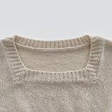 Chemistry Square Cropped Short-Sleeved Knitwear [4 colors]