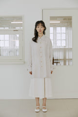 リネンパッチシャツ / unisex linen patch shirts natural