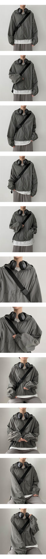ハイニングハイネックストリングフードウィンドブレーカー / Hining High Neck String Hood Windbreaker