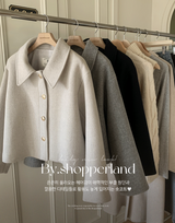[SHOPPERMADE] ゴールドボタンショートウールコート (3color)