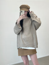 W Round Knit Cardigan