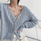 ウチバックレスツイストニットカーディガン / Uchibuckles Twisted Knitted Cardigan