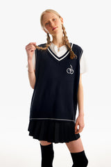 ミドルチェリーⅤネックニットベスト／MIDDLE CHERRY V-NECK KNIT VEST [NAVY]