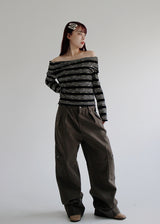 アリエルオープンショルダーニット/Ariel open shoulder knit