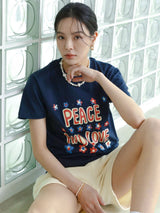 Peace and love shortPeace and love short sleeve T-shirts navy (6594388820086)