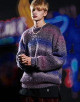 グラデーションセーター/GRADATION SWEATER PURPLE BLUE