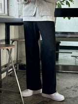 メトウールピンタックワイドスラックス / Meto wool pintuck wide slacks (2 colors)