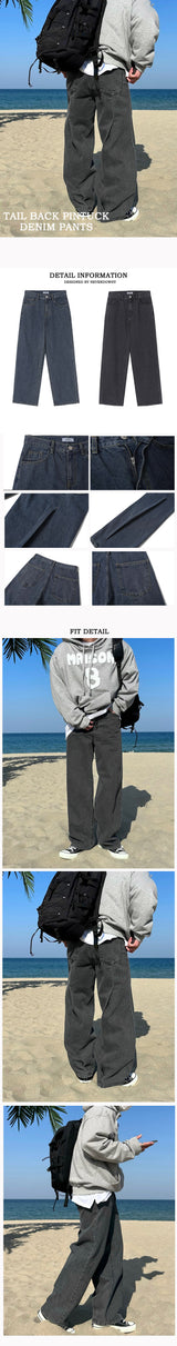 テイルバックピンタックデニムパンツ / TAIL BACK PINTUCK DENIM PANTS