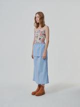 NYLON REVERSE LONG SKIRT (6682318274678)