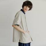 ラウンドハーフシャツ / cunisex round half shirts jacket cream
