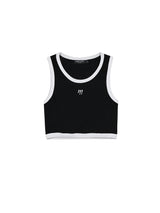 mii リブ クロップタンクトップ / mii RIBBED CROP TANK TOP BLACK