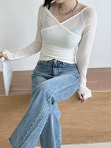 クラックジップアップストレートパンツ/no.3434 crack straight pants