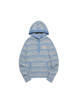 WITTY BUNNY STRIPE KNIT HOODIE [SKY BLUE]