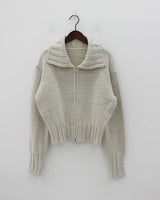 ルベンカラージップアップカーディガン / Ruben Collar Zip-up Cardigan (6color)