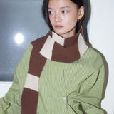 STRIPE MUFFLER_CREAM BROWN