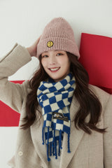 CHECKERBOARD MUFFLER BLUE (6639326330998)