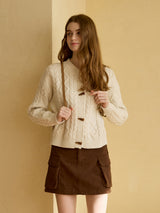 CABLE WOOL CARDIGAN